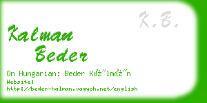 kalman beder business card